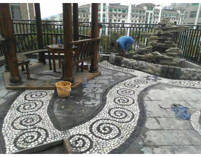 南京雨花石铺鹅卵石路